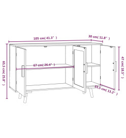 Buffet blanc 105x30x65,5 cm bois d'ingénierie