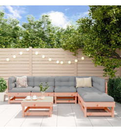 Salon de jardin 7 pcs avec coussins bois massif douglas