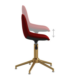 Chaises à dîner pivotantes 4 pcs Rouge bordeaux Velours