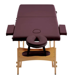 Table de massage pliable 2 zones Violet vin