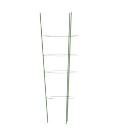 Supports pour plantes de jardin 4 anneaux 5pcs Vert 90 cm Acier