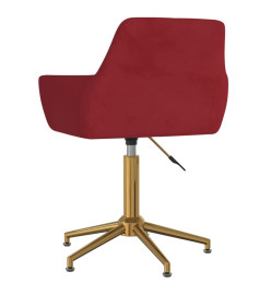 Chaises pivotantes salle à manger 6 pcs Rouge bordeaux Velours