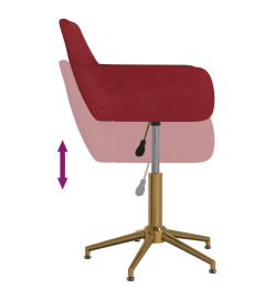 Chaises pivotantes salle à manger 6 pcs Rouge bordeaux Velours