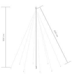 Lumières d'arbre de Noël Int/Extérieur 1300 LED colorées 8 m