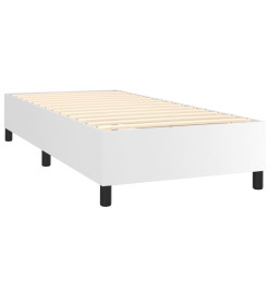 Sommier tapissier avec matelas et LED Blanc 90x200cm Similicuir