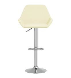 Tabourets de bar lot de 2 crème tissu