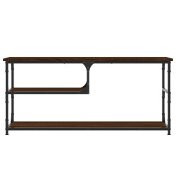 Meuble TV chêne marron 103x38x46,5cm bois d'ingénierie et acier