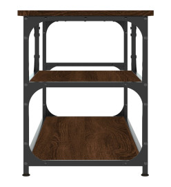 Meuble TV chêne marron 103x38x46,5cm bois d'ingénierie et acier