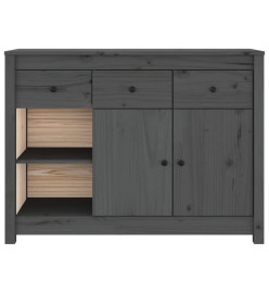 Buffet Gris 100x35x74 cm Bois massif de pin