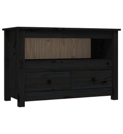 Meuble TV Noir 79x35x52 cm Bois de pin massif