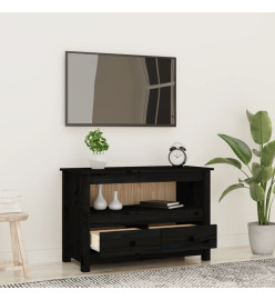 Meuble TV Noir 79x35x52 cm Bois de pin massif