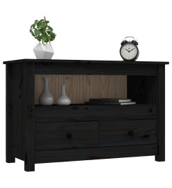 Meuble TV Noir 79x35x52 cm Bois de pin massif