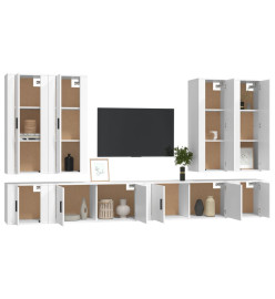 Ensemble de meubles TV 8 pcs Blanc Bois d'ingénierie