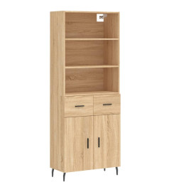 Buffet haut Chêne sonoma 69,5x34x180 cm Bois d'ingénierie