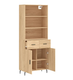 Buffet haut Chêne sonoma 69,5x34x180 cm Bois d'ingénierie