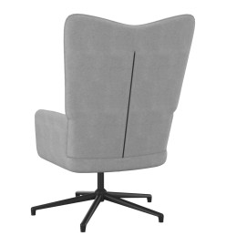 Chaise de relaxation avec tabouret Gris clair Tissu