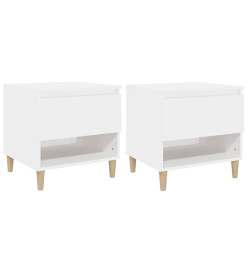 Tables de chevet 2 pcs Blanc 50x46x50 cm Bois d’ingénierie