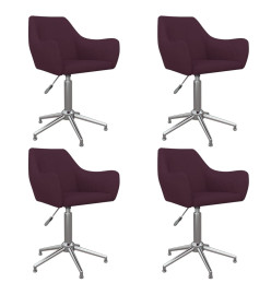 Chaises pivotantes à manger lot de 4 violet tissu