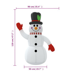 Bonhomme de neige gonflable avec LED 120 cm