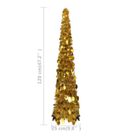 Sapin de Noël artificiel escamotable doré 120 cm PET