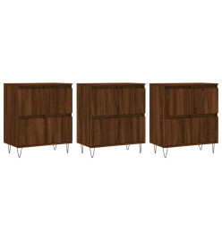 Buffets 3 pcs Chêne marron Bois d'ingénierie