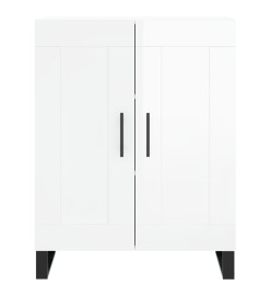 Buffet Blanc brillant 69,5x34x90 cm Bois d'ingénierie