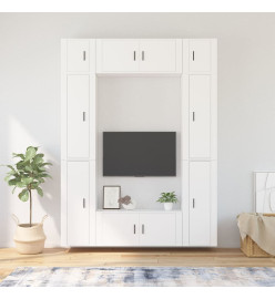 Ensemble de meubles TV 8 pcs Blanc Bois d'ingénierie