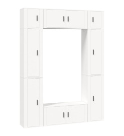 Ensemble de meubles TV 8 pcs Blanc Bois d'ingénierie