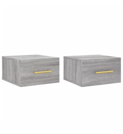 Tables de chevet murales 2 pcs sonoma gris 35x35x20 cm