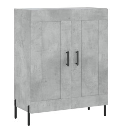 Buffet haut Gris béton 69,5x34x180 cm Bois d'ingénierie