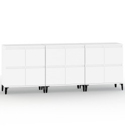 Buffets 3 pcs blanc 60x35x70 cm bois d'ingénierie