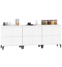 Buffets 3 pcs blanc 60x35x70 cm bois d'ingénierie