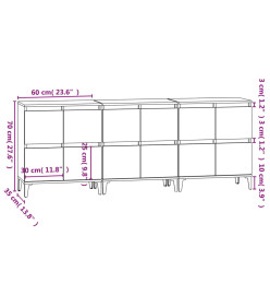 Buffets 3 pcs blanc 60x35x70 cm bois d'ingénierie