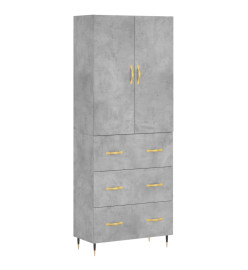 Buffet haut Gris béton 69,5x34x180 cm Bois d'ingénierie