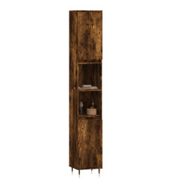 Armoire de bain chêne fumé 30x30x190 cm bois d'ingénierie