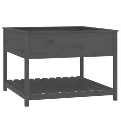 Jardinière et étagère Gris 111,5x111,5x81 cm Bois massif de pin