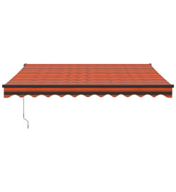 Auvent rétractable automatique orange et marron 3,5x2,5 m