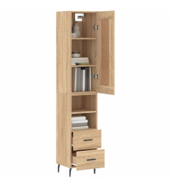 Buffet haut Chêne sonoma 34,5x34x180 cm Bois d'ingénierie