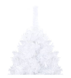 Arbre de Noël artificiel avec LED et boules Blanc 180 cm PVC