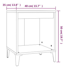 Table de chevet Chêne fumé 40x35x50 cm