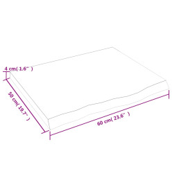 Étagère murale marron clair 60x50x4 cm bois chêne massif traité