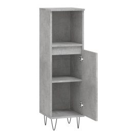 Armoire de salle de bain gris béton 30x30x100 cm