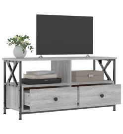 Meuble TV sonoma gris 90x33x45 cm bois d'ingénierie et fer