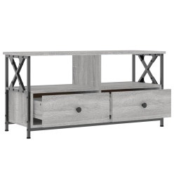 Meuble TV sonoma gris 90x33x45 cm bois d'ingénierie et fer