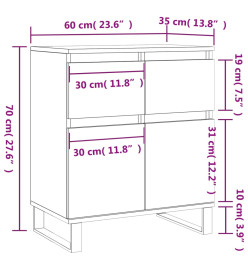 Buffet Chêne fumé 60x35x70 cm Bois d'ingénierie