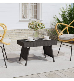 Table d'appoint pliable noir 60x40x38 cm résine tressée