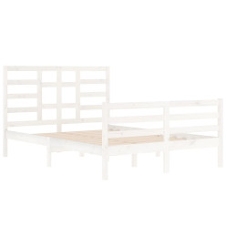 Cadre de lit Blanc Bois massif 140x200 cm