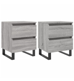 Tables de chevet 2 pcs sonoma gris 40x35x50 cm bois ingénierie