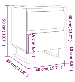 Tables de chevet 2 pcs sonoma gris 40x35x50 cm bois ingénierie