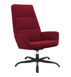 Chaise de relaxation avec repose-pied Rouge bordeaux Velours